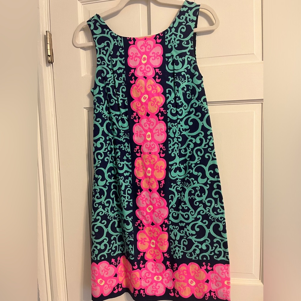 Lilly Pulitzer navy and pink mini dress